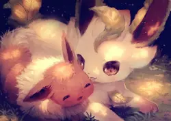 Pokemon anime pok mon leafeon eevee licking Pad Gaming Mat Desk - Image 1
