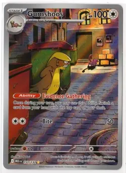 Gumshoos 153/132 Illustration Rare Pokemon ME01 Mega Evolution NM - Image 1