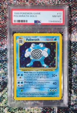 1999 Pokemon Game #13 Poliwrath-Holo PSA 8 - Image 1