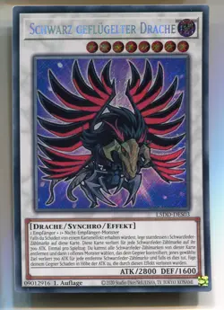 Yu-Gi-Oh! Schwarz Geflugelter Drache Secret Rare L5DD-DES03 - Image 1