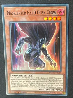 Maskierter Held Dusk Crow MZMU-DE014 Super Rare Deutsch NM Yugioh - Image 1