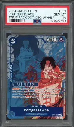 PSA 10 Portgas D. Ace (Tournament Pack Oct-Dec Winner) OP07-053 EN One Piece B28 - Image 1