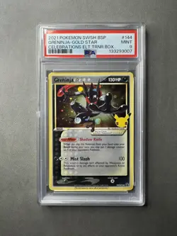 2021 Pokemon SWSH BSP Greninja Gold Star Celebration Collection #144 PSA9 - Image 1