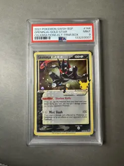 2021 Pokemon SWSH BSP Greninja Gold Star Celebration Collection #144 PSA9 - Image 2