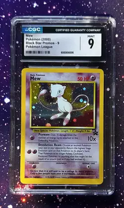Pokemon Mew Black Star Promo Holo CGC 9 2000 Pokemon League Wizards of the Coast - Image 1
