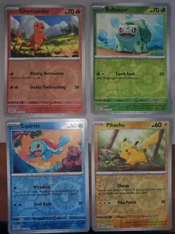 Pokemon Costco COSMOs REVerse Holo PROMO PIKACHU SQUIRTLE CHARMANDER BULBASAUR - Image 1