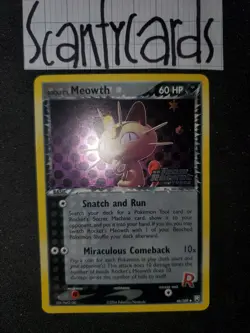Pokemon LP Rocket's Meowth Reverse Holo Team Rocket Returns 46/109 Stamped - Image 1