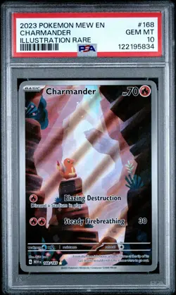 2023 Pokemon Mew EN-151 #168 Charmander Illustration Rare GEM MINT PSA 10 - Image 1