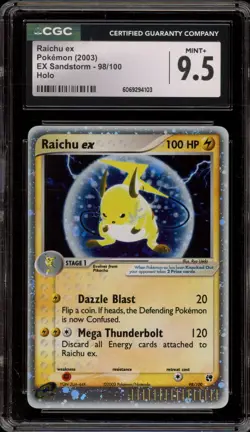 Pokemon Raichu ex EX Sandstorm Holo Ultra Rare #98 CGC 9.5 - Image 1