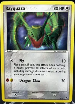 2004 Pokemon TCG Rayquaza 3/17 Rare Non-Holo POP Series 1 LP/NM Vintage - Image 1