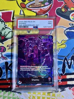 PSA 9 OP09-001 Shanks (2nd Anniversary Leader Alt) ONE PIECE Card TCG English - Image 1
