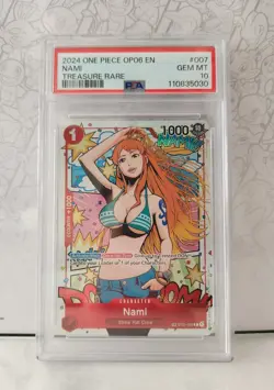 2024 ONE PIECE OP06-WINGS OF THE CAPTAIN TREASURE RARE #007 NAMI PSA 10 - Image 3