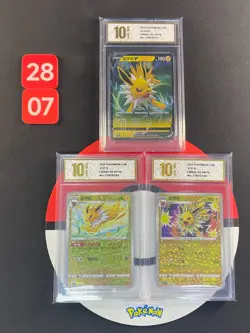 Pokemon TCG Card 3pcs Jolteon CBB2C-03 13/14 07/14 06/14 Grade10 - Image 1