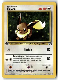 Pokemon Card Eevee LP Team Rocket 1st Edition Common 55/82 - Image 1