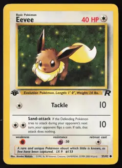 Eevee - 55/82 - Common - 1st Edition Team Rocket - Pokemon Card - LP - Image 1