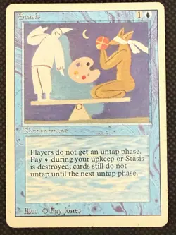 Stasis Revised (3rd) Edition Magic the Gathering Blue Rare Enchantment MtG - Image 1
