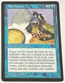 Magic the Gathering - Visions Three Wishes 1997 Rare, Portuguese, Tres Desejos - Image 1