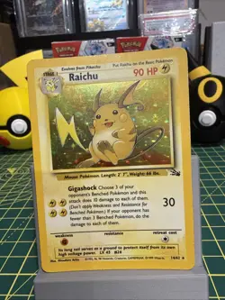 Pokemon Card Raichu 14/62 Fossil Holo Rare 1999 English LP/MP Condition - Image 1