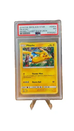 2016 Pokemon Sun & Moon Black Star Pikachu Promo Target S & M #SM04 PSA 7 NM - Image 1