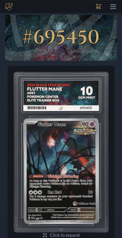 Flutter Mane 097 - Pokemon Center - Black Star Promo - Ace 10 - Gem Mint - Image 5