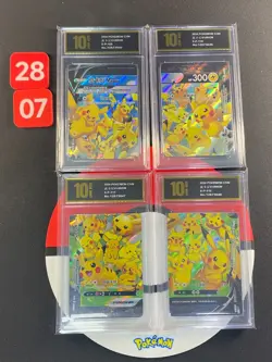 4pcs Pokemon TCG S-Chinese Pikachu V-UNION S-P 109-112 Grade10 2807 - Image 1