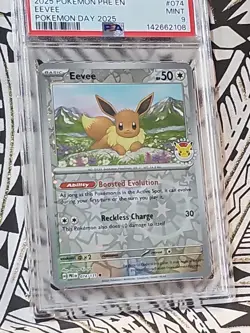 Eevee Pokemon Day 2025 Promo PRE EN #074 PSA 9 Mint (108) - Image 2