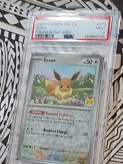 Eevee Pokemon Day 2025 Promo PRE EN #074 PSA 9 Mint (108) - Image 5