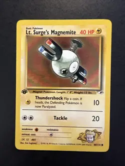 Lt. Surge's Magnemite 1st Edition 80/132 Gym Heroes Pokemon - Image 1