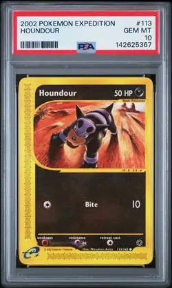 2002 POKEMON EXPEDITION #113 HOUNDOUR PSA 10 - Image 1