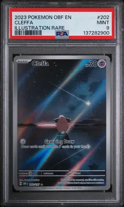 Pokemon TCG Obsidian Flames Cleffa #202 Illustration Rare 2023 Mint PSA 9 - Image 1