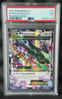 2015 POKEMON XY ROARING SKIES #61 M RAYQUAZA EX PSA 7 - Image 3