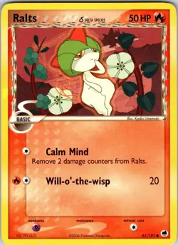 Ralts (Delta Species) 61/101 Dragon Frontiers Pokemon TCG LP Normal - Image 1