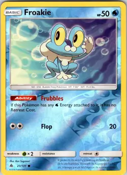 Froakie (21) 21/131 SM - Forbidden Light Pokemon NM/LP Reverse Holo - Image 1