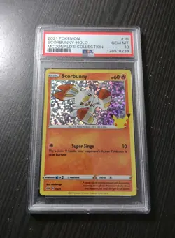 2021 Pokemon SCORBUNNY Holo McDonald's Collection #16 PSA 10 Gem Mint - Image 1