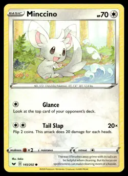 Minccino (145) Common SWSH01: Sword & Shield Base Set 145/202 MP Buy 10 Get 10 F - Image 1