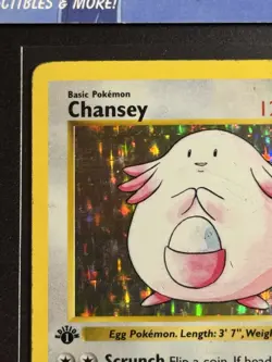 Pokemon TCG 1st Edition Chansey 003/102 Base Set (Shadowless) Holo Rare - Image 3