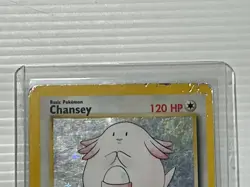 Pokemon Chansey 3/102 Base Set Unlimited Holo WOTC Vintage TCG Card 003/102 Rare - Image 2