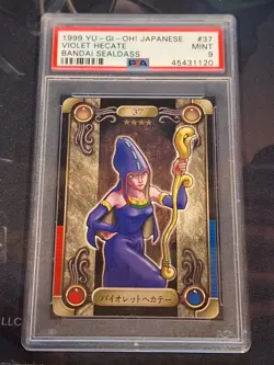 Bandai Sealdass No 37 1999 Violet Hecate Japanese Yugioh! GRADED PSA 9 Mint Nice - Image 1
