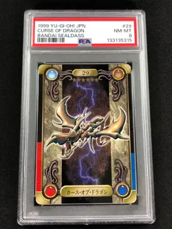 Yugioh 1999 Bandai Sealdass Curse Of Dragon #29 PSA 8 - Image 1