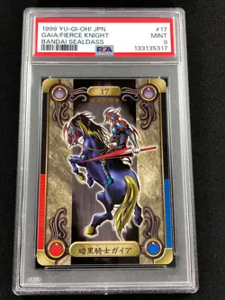 Yugioh 1999 Bandai Sealdass Gaia The Fierce Knight #17 PSA 9 - Image 1