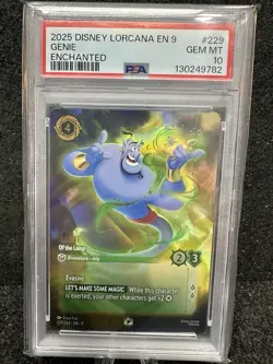 Disney Lorcana Fabled Genie Of The Lamp Enchanted 229/204 PSA 10 GEM MINT 💎 - Image 1