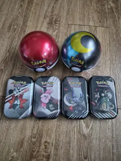 Factory Sealed Scarlett And Violet Pokemon Mini Tins and Pokeballs - Image 1