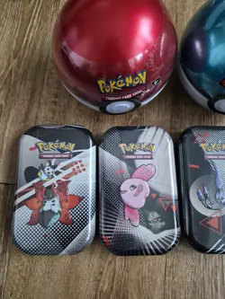 Factory Sealed Scarlett And Violet Pokemon Mini Tins and Pokeballs - Image 2