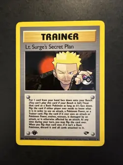 Lt. Surge's Secret Plan Trainer 1st Edition 107/132 Gym Challenge Rare Pokemon - Image 1