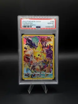 2023 POKEMON SWORD & SHIELD CROWN ZENITH #160 FULL ART/PIKACHU PSA 10 - Image 1