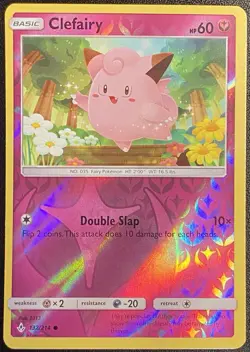Clefairy Reverse Holo 132/214 Pokemon TCG Sun & Moon Unbroken Bonds NM Free Ship - Image 1