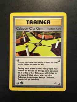 Celadon City Gym Trainer 1st Edition 107/132 Gym Heroes Pokemon - Image 1