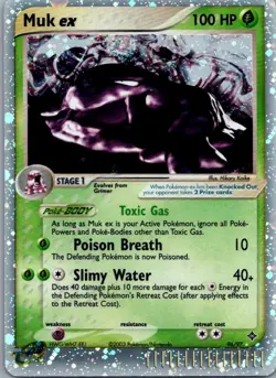 Muk ex 96/97 Holo Rare EX Dragon Pokemon Moderately Played Water Damage - Image 1
