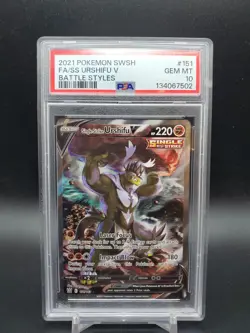 2021 Single Strike Urshifu V 151/163 Alt Art Battle Styles PSA 10 Pokemon TCG - Image 1
