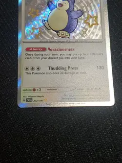 🔥Pokemon Snorlax 202/091 Paldean Fates Shiny Holo Rare Near Mint Condition - Image 5